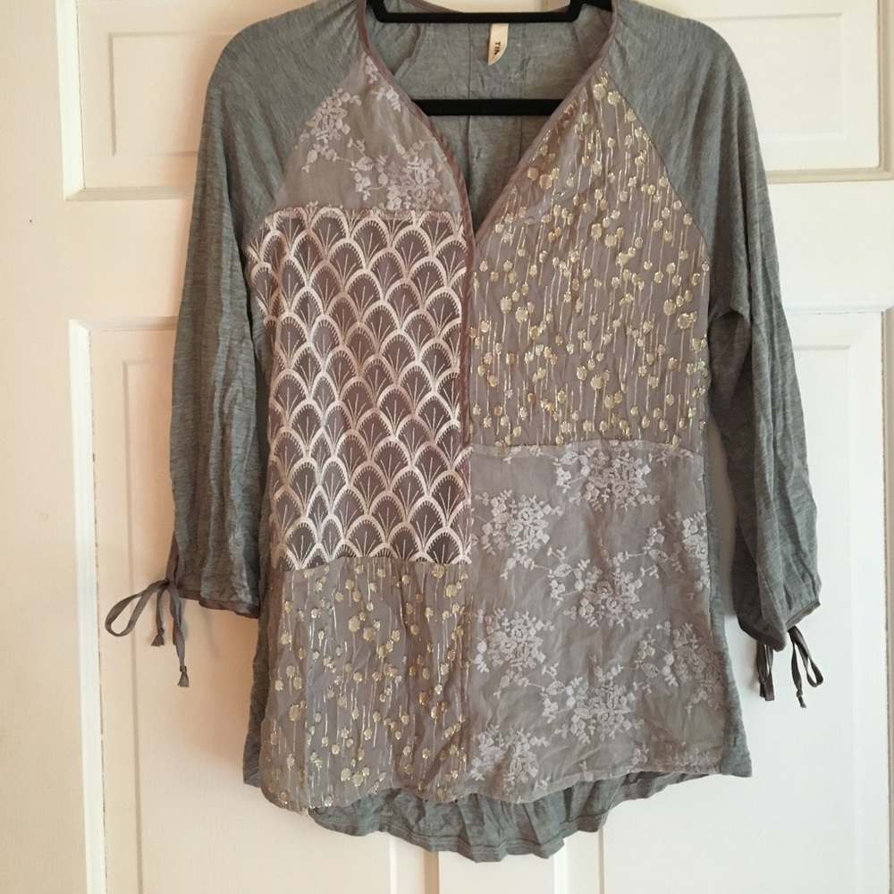 Anthropologie Embellished tee size S